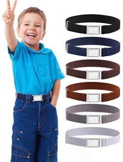 Kids Adjustable Magnetic Belt Elastic Stretch Belt with Easy Magnetic Buckle for Boys Girls, Multicolor, One Size