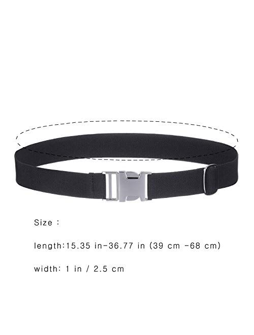 Toddler Kids Adjustable Buckle Belt - Elastic Child Silver Buckle Belts for Girls Boys by WELROG