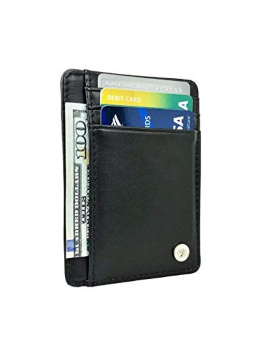 Genuine Leather Slim Wallets for Men - Golf Wallet for Minimalist - RFID Protection - Top Golf Accessories Must Have