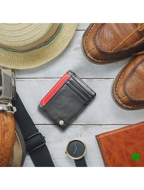 Genuine Leather Slim Wallets for Men - Golf Wallet for Minimalist - RFID Protection - Top Golf Accessories Must Have
