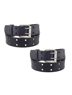 2 Pack Kids Faux Leather Two Hole Belt