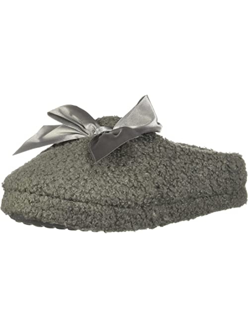 Jessica Simpson Girls Slip-On Clogs - Fuzzy Comfy Warm Memory Foam Sherpa Slippers with Satin Bow,Pink,LG