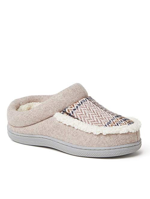 Dearfoams Unisex-Child Blake Felted Plaid Clog Slipper