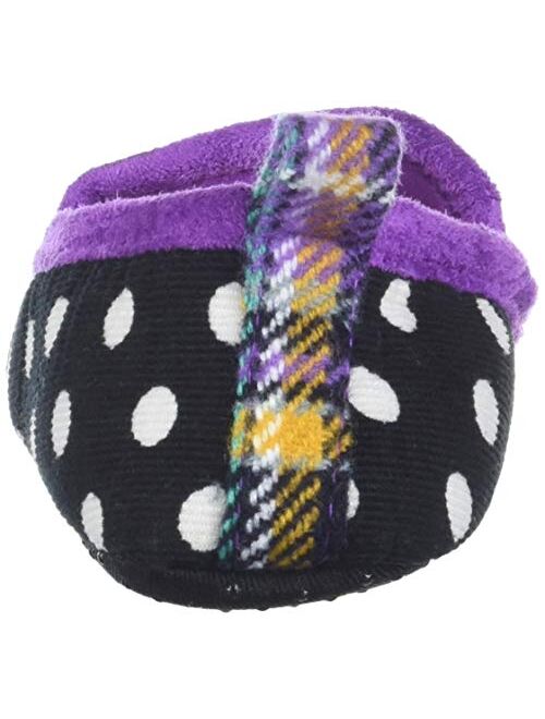 Dearfoams Unisex-Child Kid's Polka Dot Loafer with Plaid Heart Slipper