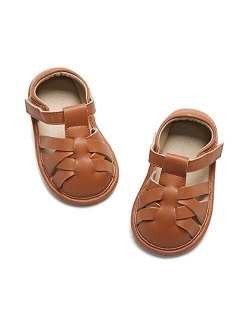 Felix & Flora Baby Toddler Girls Boys Sandals - Soft Rubber Sole Leather Baby Walking Shoes(Infant/Toddler)