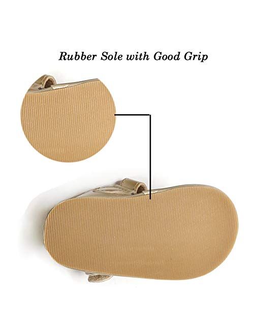 Felix & Flora Baby Toddler Girls Boys Sandals - Soft Rubber Sole Leather Baby Walking Shoes(Infant/Toddler)