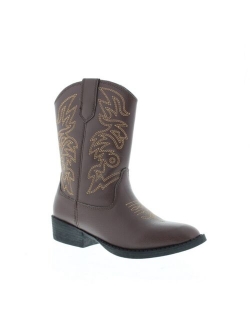 Little and Big Boys and Girls Ranch Unisex Pull On Western Cowboy Fashion Comfort Boot
