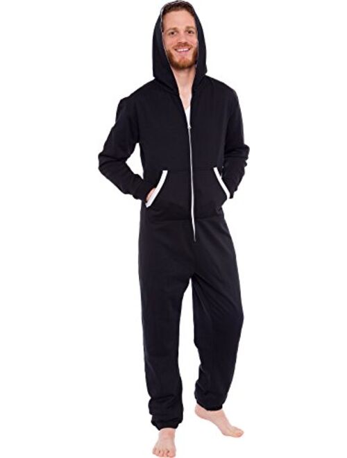 Ross Michaels Men's Hooded Jumpsuit - Zip Up One Piece Pajamas