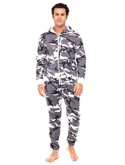 Men's Onesie Boy Printed Playsuit Adult One Piece Jumpsuit Non Footed Union Suit