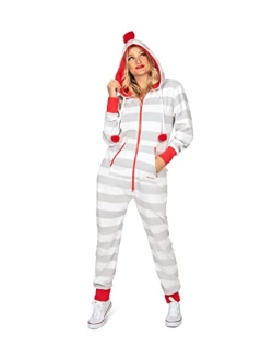 Christmas Onesies for Adults - Comfy Mens and Womens Matching Holiday Jumpsuits with Convenient Pockets