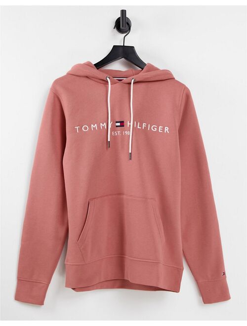 Tommy Hilfiger classic logo hoodie in orange