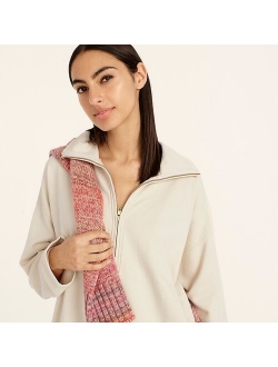 University terry long half-zip tunic