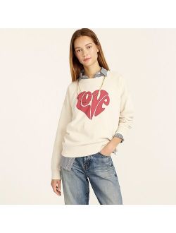 University terry "Love" heart sweatshirt