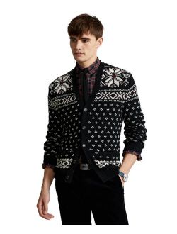 Men's Snowflake Cotton-Cashmere Cardigan