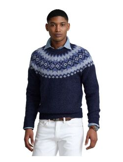 Men's Yoke Pattern Wool Sweater