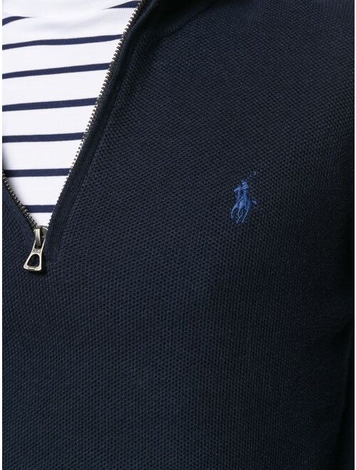Polo Ralph Lauren logo embroidered half-zip jumper