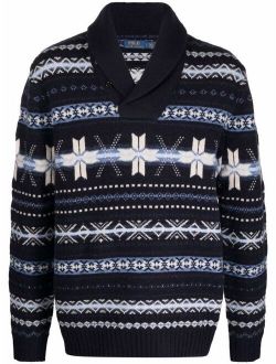 fair-isle knitted wool jumper