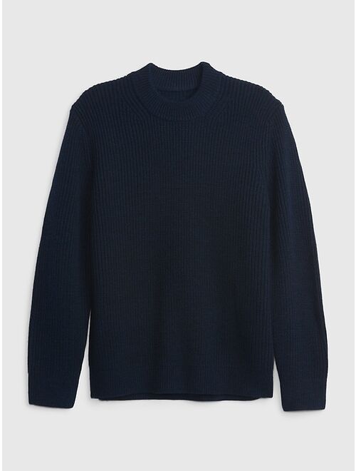 GAP Merino Shaker-Stitch Mockneck Sweater