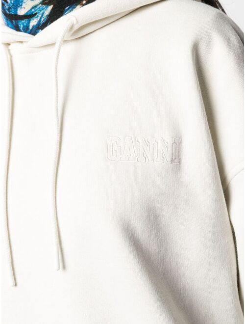 GANNI logo-embroidered oversize hoodie