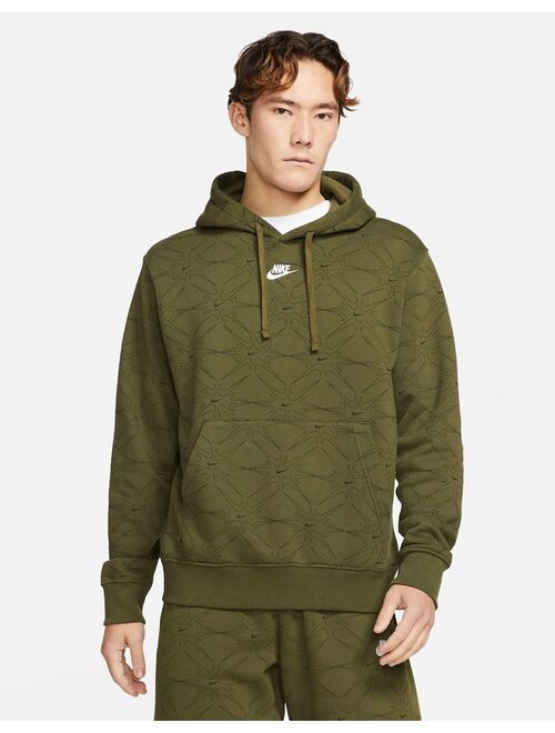 Nike Branded AOP Pack fleece hoodie in khaki