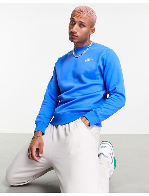 Nike Club crew neck sweatshirt in signal blue