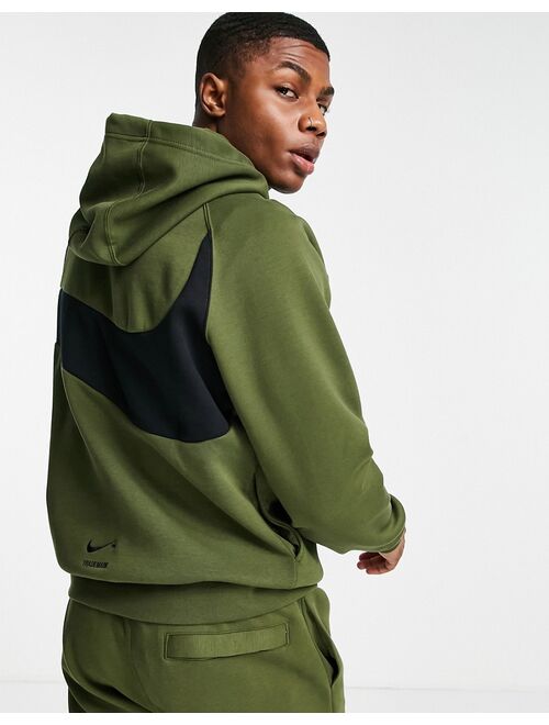 Nike Swoosh Pack Tech Fleece hoodie in khaki