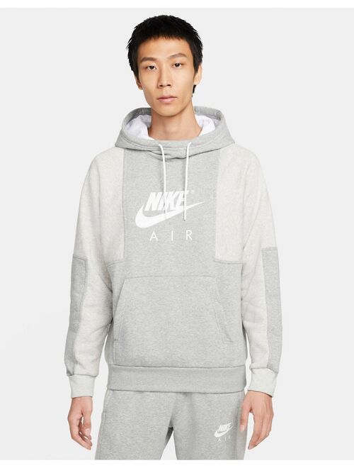 Nike Air color block hoodie in gray heather