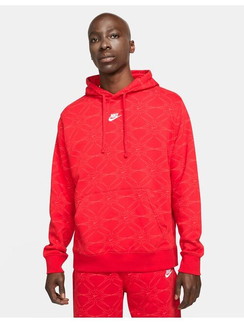 Nike Branded AOP Pack all over logo hoodie in red