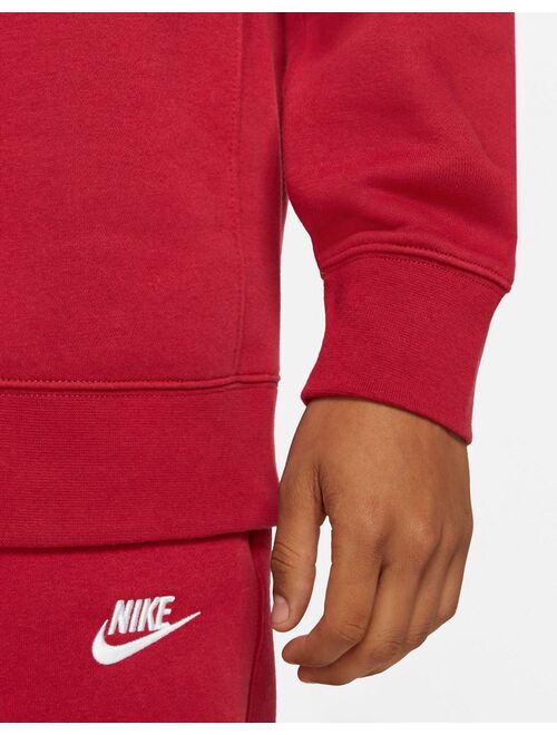 Nike Club crew neck sweat in burgundy