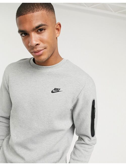 Nike Tech Fleece crew neck sweatshirt in gray