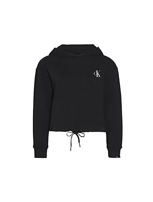 Calvin Klein Women's Ck One French Terry Cropped Long Sleeve Hoodie