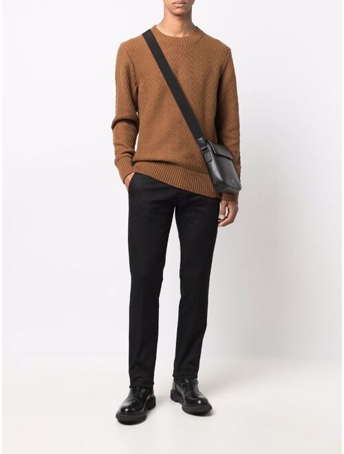 Tommy Hilfiger Zigzag-Knit Jumper Crew Neck Long Sleeve Pullover Sweater