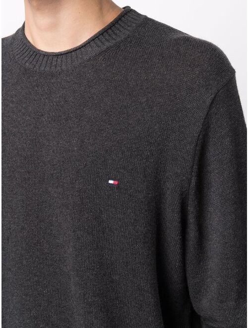 Tommy Hilfiger organic cotton logo-patch jumper