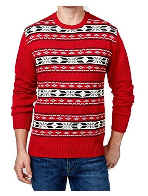 Weatherproof Vintage mens Classic Crew Neck Aztec Print Pullover Sweater