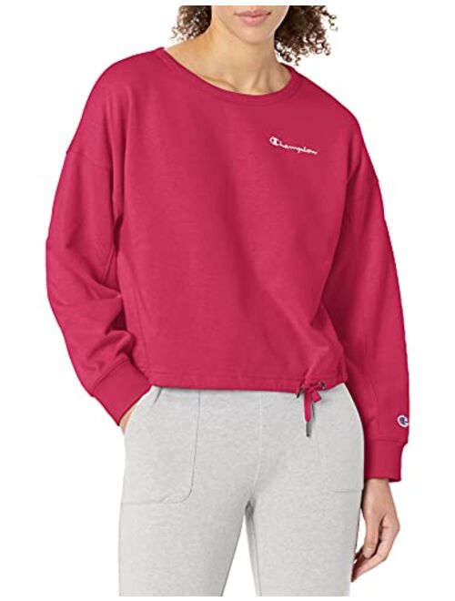 Champion Women's Campus French Terry Cropped Graphic Crew