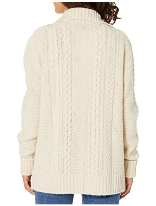 Pendleton Women's Shetland Wool Cabled Fisherman Cardigan Sweater