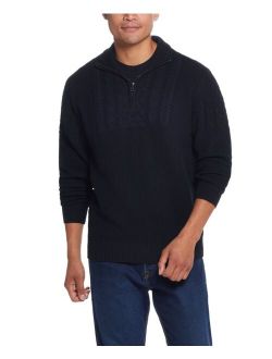 Men's Cable Yoke Half Zip Sweater