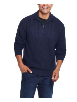 Men's Cable Yoke Half Zip Sweater