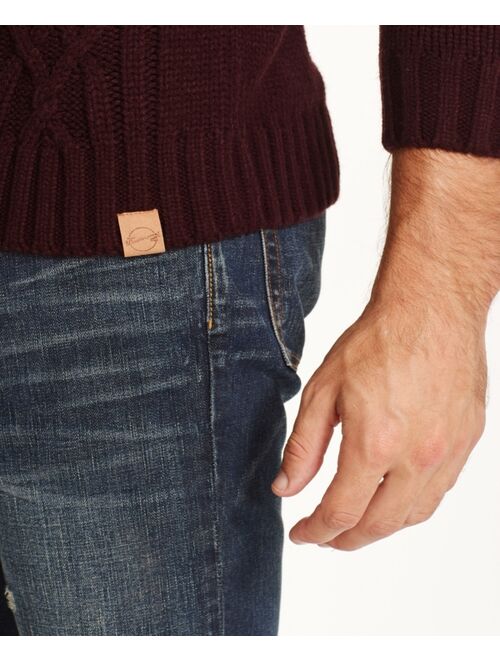 Weatherproof Vintage Men's Military Inspired Button Mock Sweater