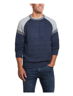 Men's Colorblock Raglan Sleeves Crewneck Sweater