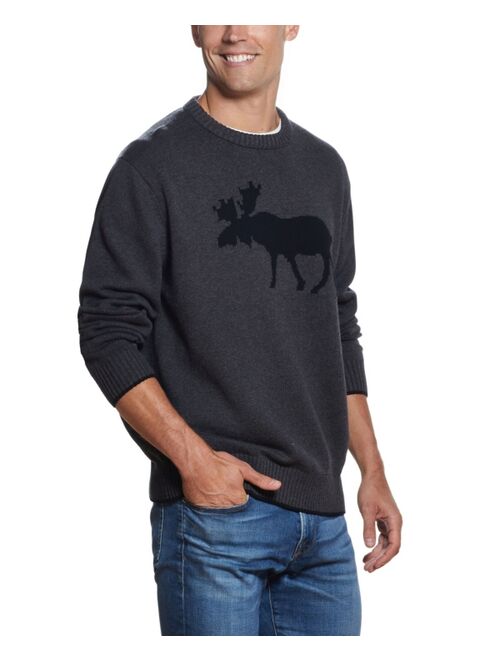 Weatherproof Vintage Men's Moose Crew Neck Sweater