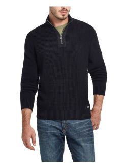 Men's Waffle Texture 1/4 Zip Sweater