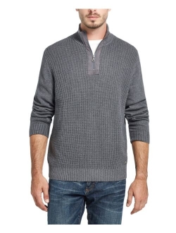 Men's Waffle Texture 1/4 Zip Sweater