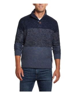 Men's Button Mock Ombre Sweater