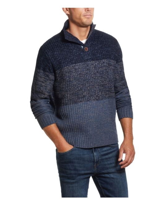 Weatherproof Vintage Men's Button Mock Ombre Sweater