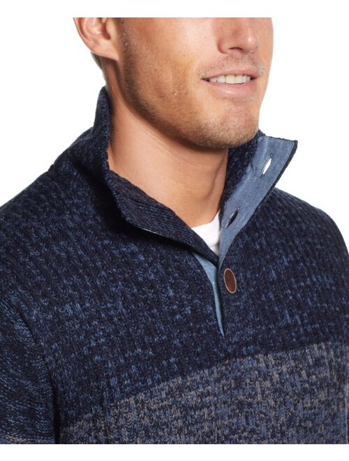 Weatherproof Vintage Men's Button Mock Ombre Sweater