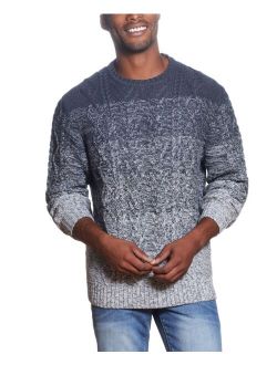 Men's Ombre Cable Crew Sweater