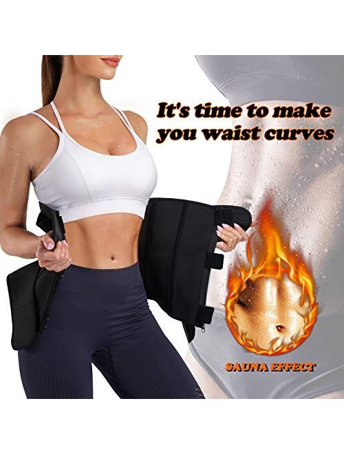TrainingGirl Sweat Band Corset Waist Trainer Cincher Trimmer for Women Tummy Control Sauna Workout Belt Slimmer Body Shaper
