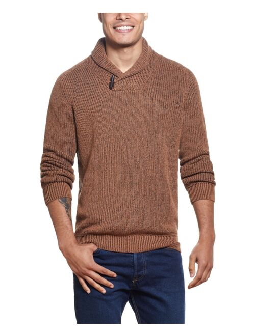 Weatherproof Vintage Men's Shaker Toggle Shawl Collar Sweater