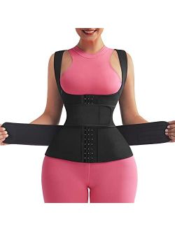 MASS21 Waist Trainer Vest for Women Neoprene Sweat Cincher Corset Double Strap Workout Waist Trimmer Shapewear